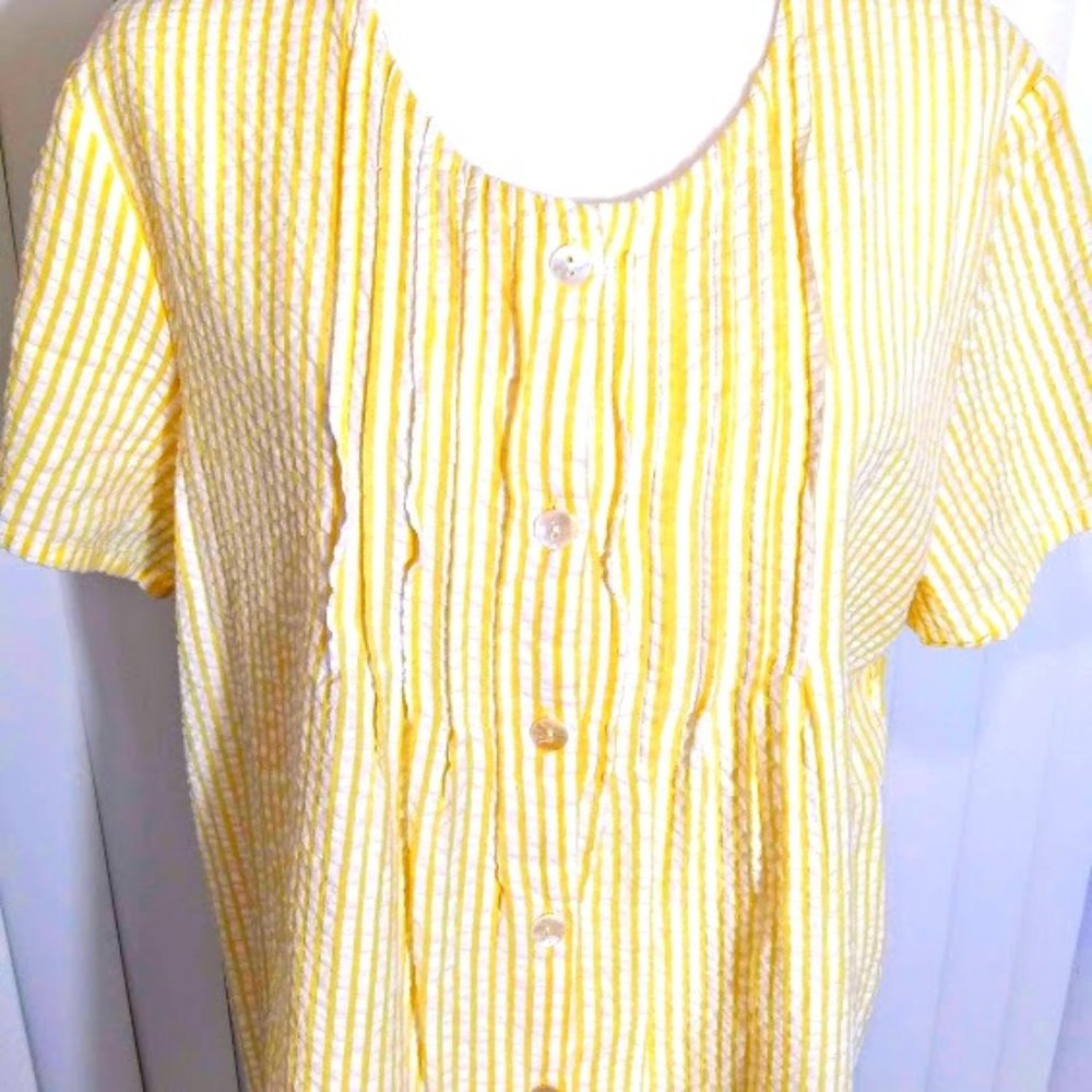 BLAIR*BLOUSE*SEERSUCKER*PINTUCKED*WOMEN SIZE L*NWT.